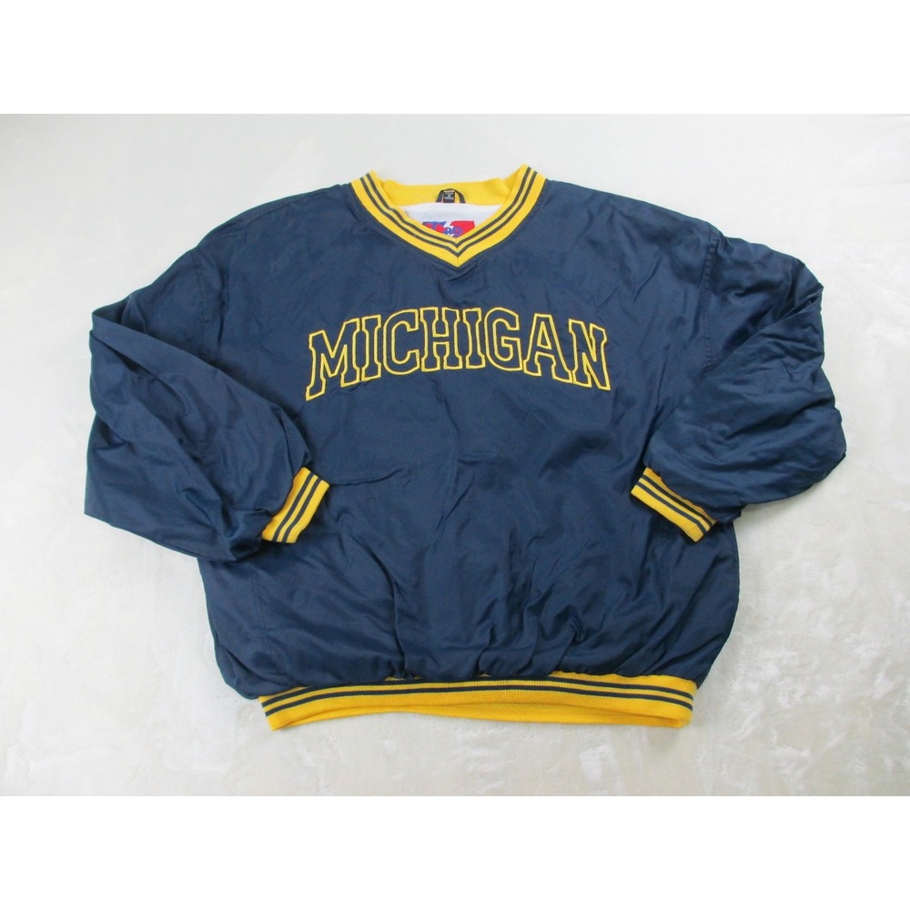 VINTAGE Michigan Wolverines Jacket Mens Extra Large Blue Basketball Pro NCAA 90s